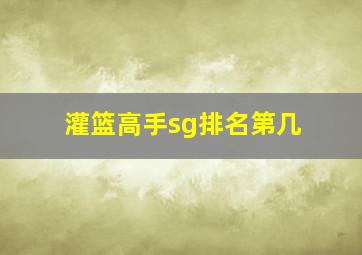 灌篮高手sg排名第几