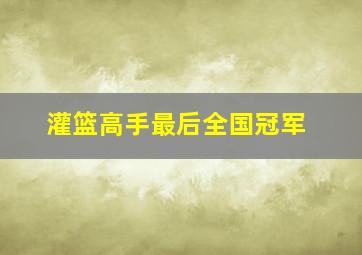 灌篮高手最后全国冠军