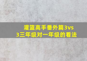 灌篮高手番外篇3vs3三年级对一年级的看法