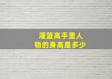 灌篮高手里人物的身高是多少