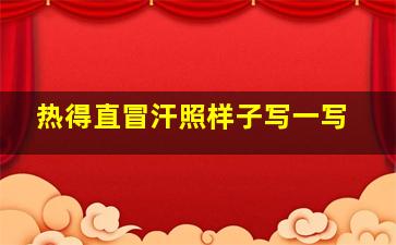 热得直冒汗照样子写一写