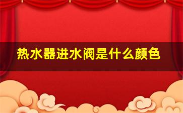 热水器进水阀是什么颜色