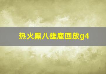 热火黑八雄鹿回放g4