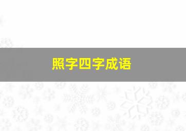 照字四字成语