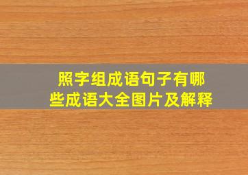 照字组成语句子有哪些成语大全图片及解释