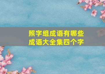 照字组成语有哪些成语大全集四个字