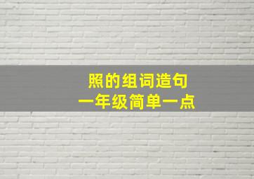 照的组词造句一年级简单一点