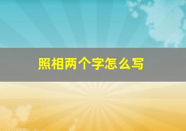 照相两个字怎么写