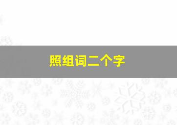 照组词二个字