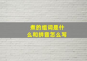 煮的组词是什么和拼音怎么写