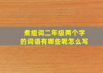 煮组词二年级两个字的词语有哪些呢怎么写