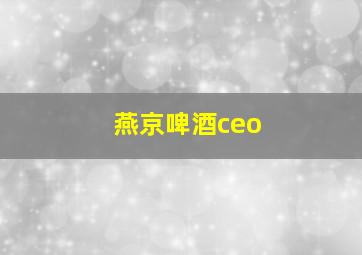 燕京啤酒ceo