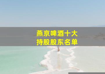 燕京啤酒十大持股股东名单