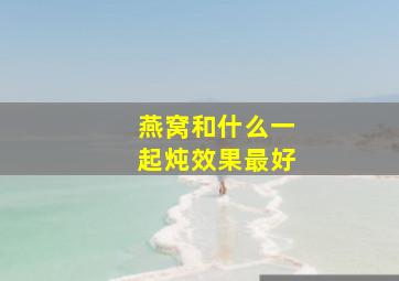 燕窝和什么一起炖效果最好