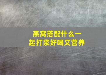 燕窝搭配什么一起打浆好喝又营养