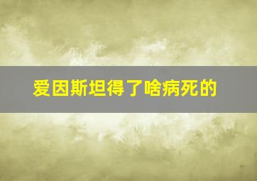 爱因斯坦得了啥病死的