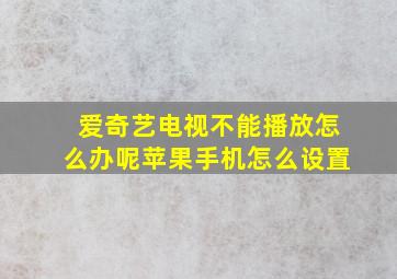 爱奇艺电视不能播放怎么办呢苹果手机怎么设置