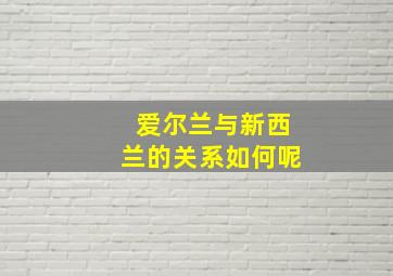 爱尔兰与新西兰的关系如何呢