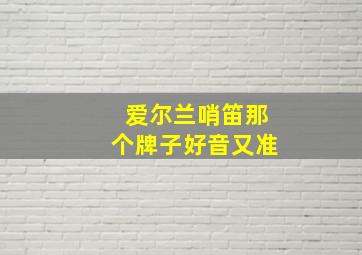 爱尔兰哨笛那个牌子好音又准