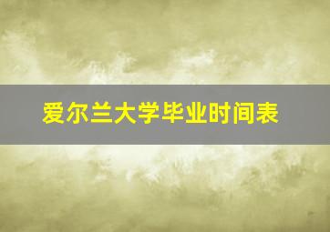 爱尔兰大学毕业时间表