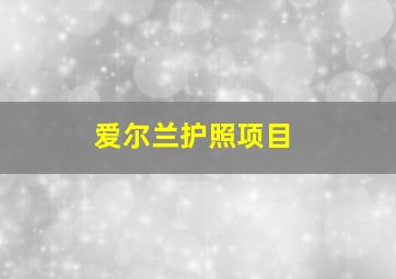 爱尔兰护照项目