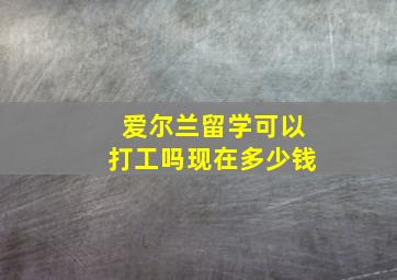 爱尔兰留学可以打工吗现在多少钱