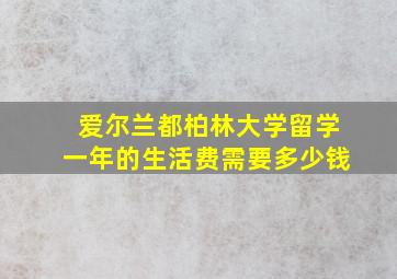 爱尔兰都柏林大学留学一年的生活费需要多少钱