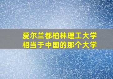 爱尔兰都柏林理工大学相当于中国的那个大学