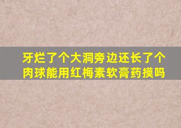 牙烂了个大洞旁边还长了个肉球能用红梅素软膏药摸吗