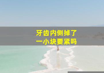 牙齿内侧掉了一小块要紧吗