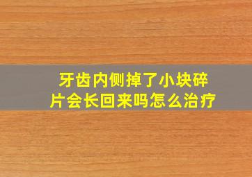 牙齿内侧掉了小块碎片会长回来吗怎么治疗