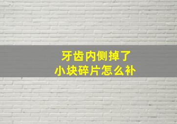 牙齿内侧掉了小块碎片怎么补