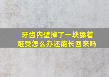 牙齿内壁掉了一块舔着难受怎么办还能长回来吗