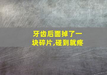 牙齿后面掉了一块碎片,碰到就疼