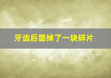 牙齿后面掉了一块碎片