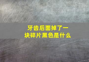 牙齿后面掉了一块碎片黑色是什么