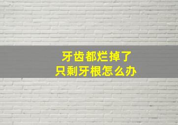 牙齿都烂掉了只剩牙根怎么办