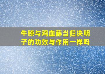 牛膝与鸡血藤当归决明子的功效与作用一样吗