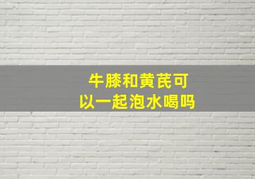 牛膝和黄芪可以一起泡水喝吗