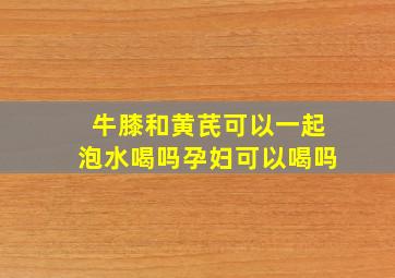 牛膝和黄芪可以一起泡水喝吗孕妇可以喝吗