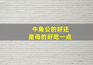 牛角公的好还是母的好吃一点