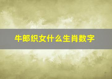 牛郎织女什么生肖数字