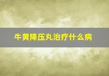 牛黄降压丸治疗什么病