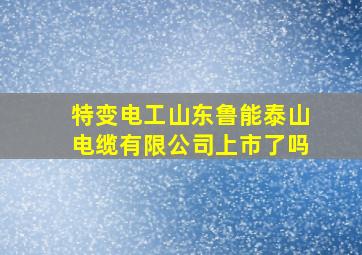 特变电工山东鲁能泰山电缆有限公司上市了吗