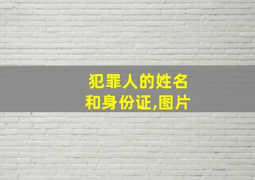 犯罪人的姓名和身份证,图片