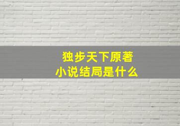 独步天下原著小说结局是什么