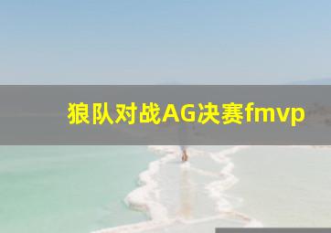 狼队对战AG决赛fmvp