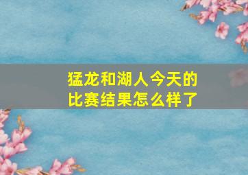 猛龙和湖人今天的比赛结果怎么样了