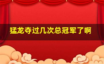 猛龙夺过几次总冠军了啊