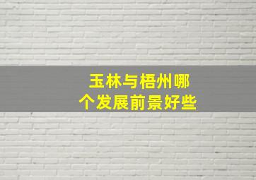 玉林与梧州哪个发展前景好些